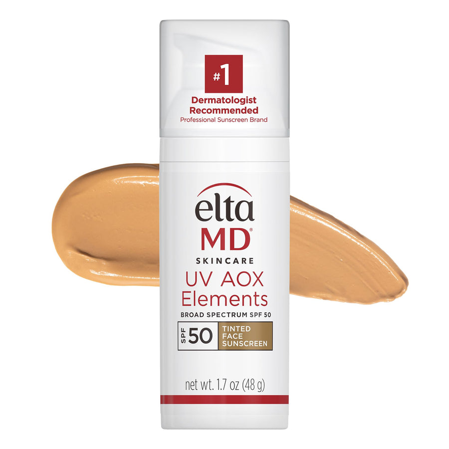 UV AOX Elements Tinted Mineral Face Sunscreen, SPF 50, Tinted Sunscreen for Face with Antioxidants, 1.7 oz Pump