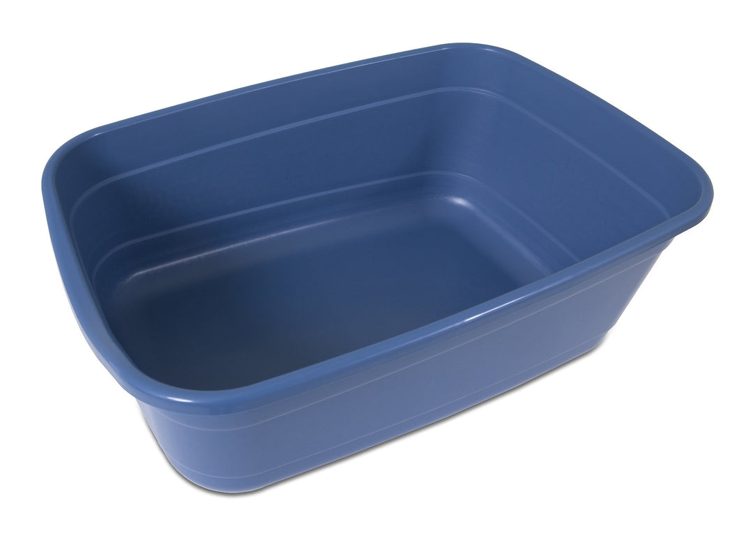 Cat Litter Box - High Capacity, Open for Large Cats Blue, Made in USA