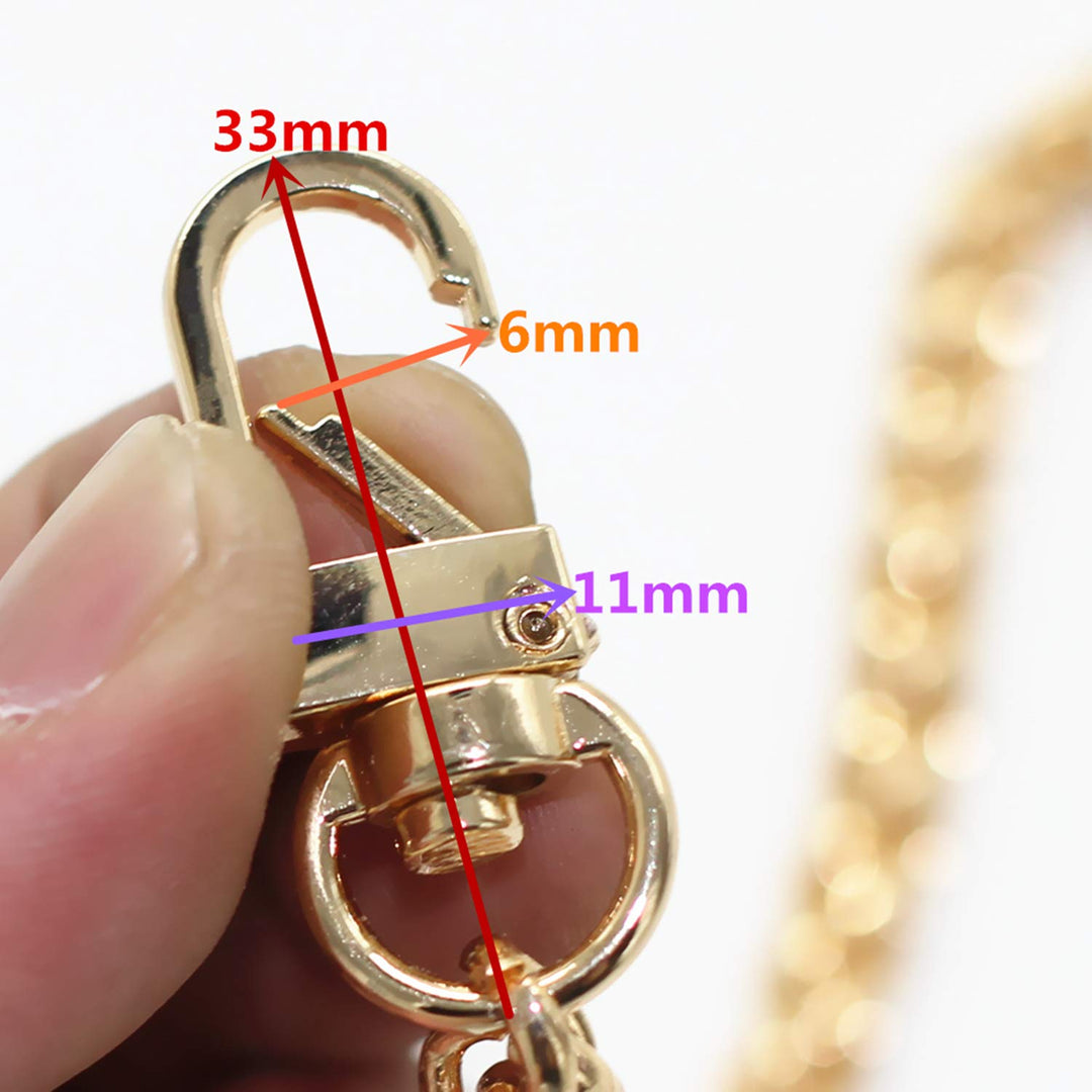DIY Iron Flat Chain Strap Handbag Chains Purse Chain Straps Shoulder Cross Body Replacement Straps with Metal Buckles (47, Gold)
