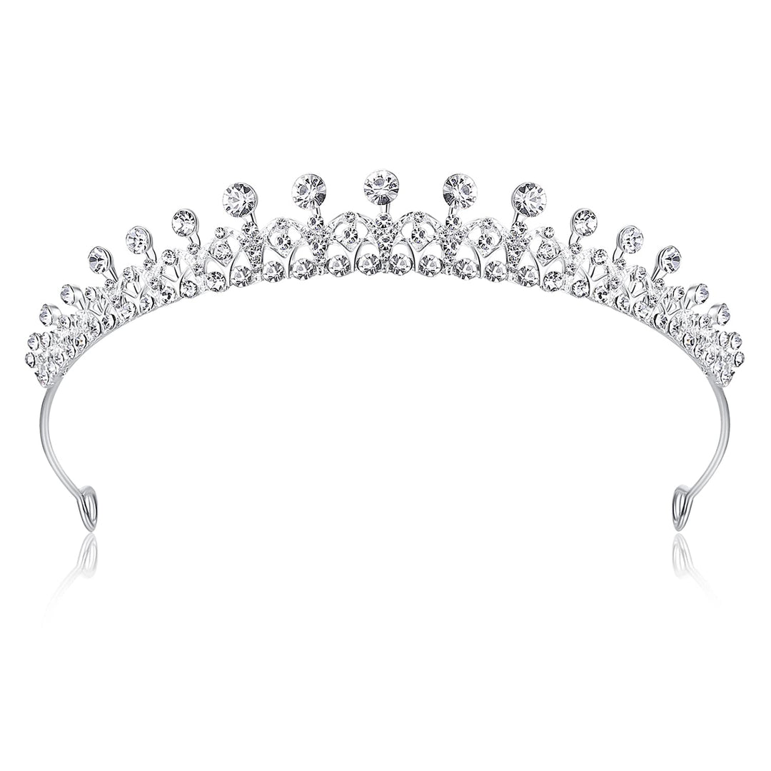 Ribbon Shape Crystal Princess Bridal Alloy Tiara for Younger Woman in party wedding Quinceanera