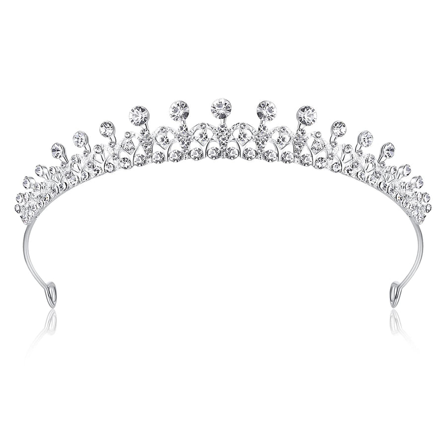Ribbon Shape Crystal Princess Bridal Alloy Tiara for Younger Woman in party wedding Quinceanera