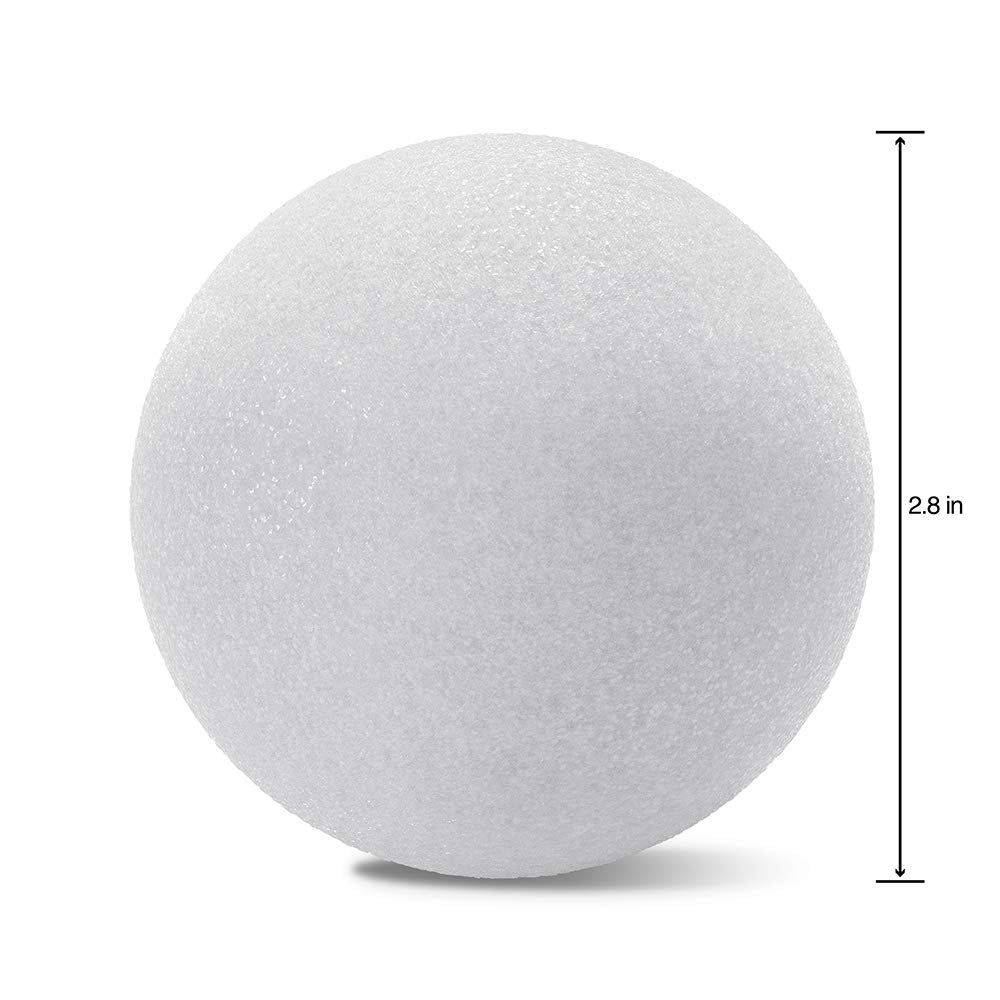 Packaged Styrofoam Balls, 3-inch-Snowballs, White, 6 per Package