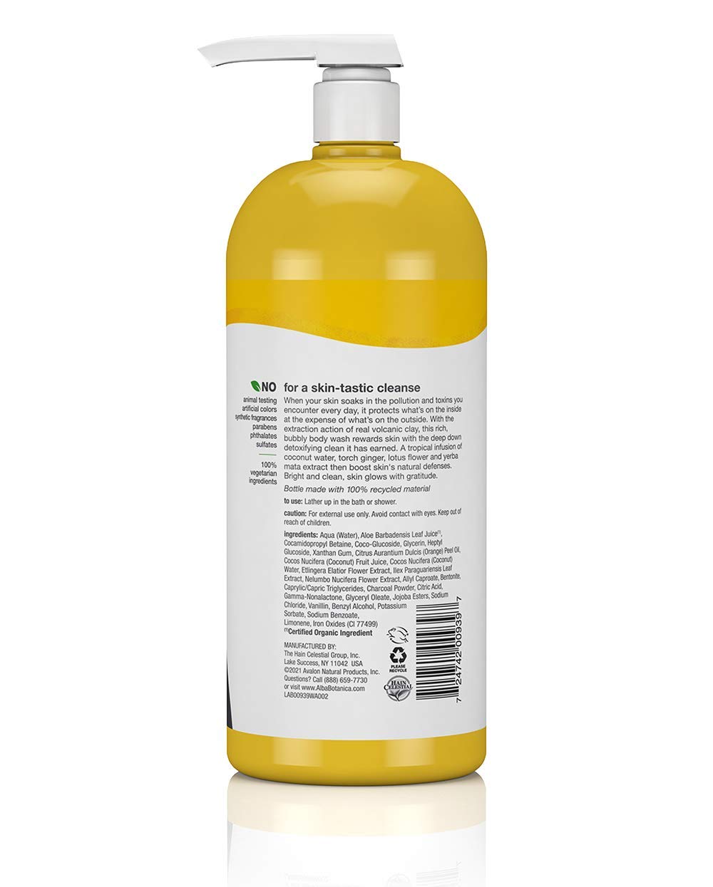 Hawaiian Detox Body Wash, Anti-Pollution Volcanic Clay, 32 Oz