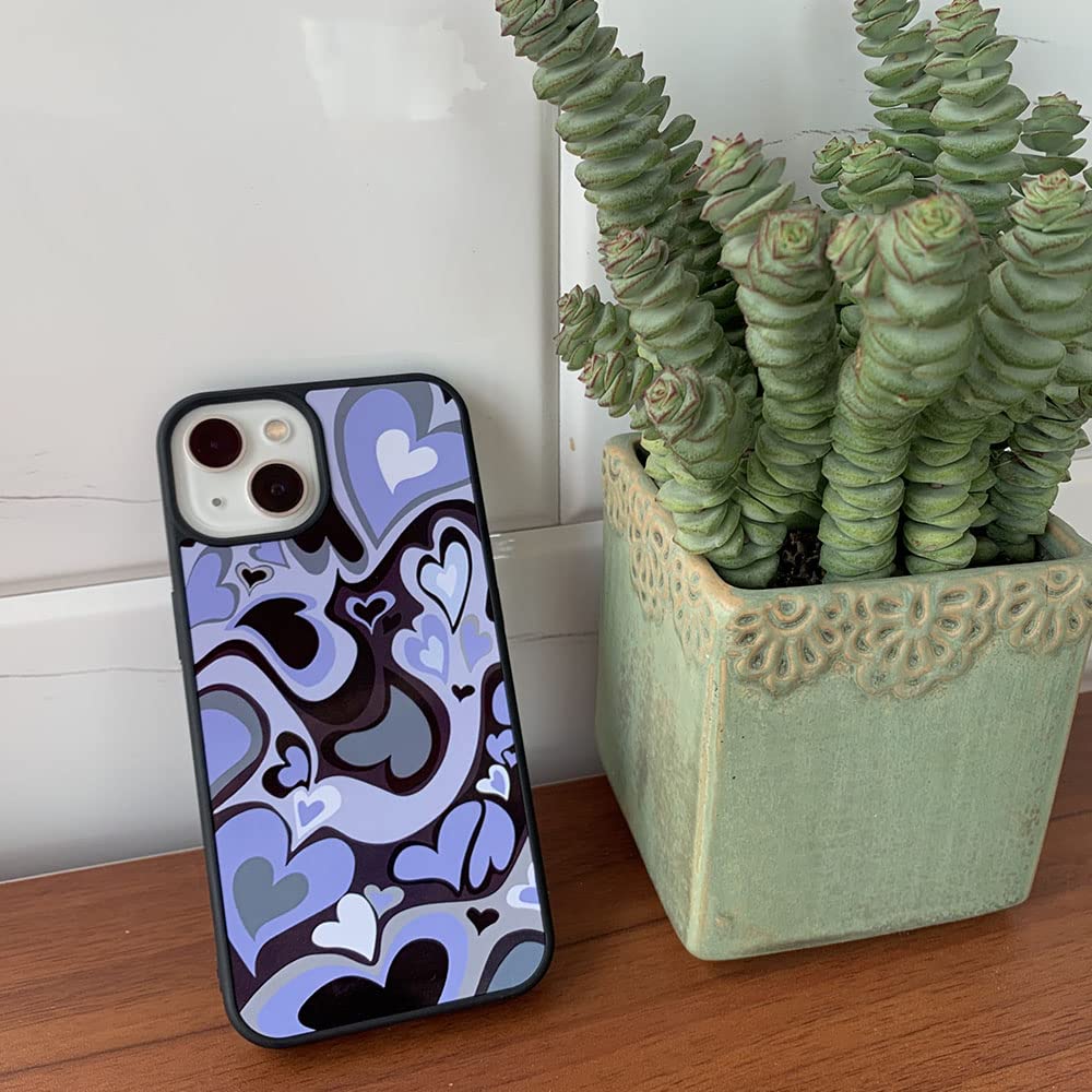 Cute Phone Cases Purple Love Heart Cute Phone Case Slim Soft Protective Phone Case Compatible with iPhone 12 and 12 pro