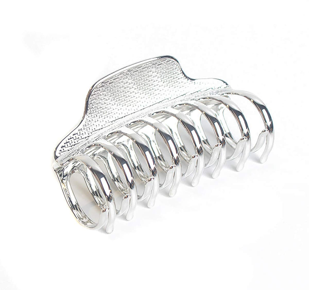 Silver: Girls Fashion Vintage Alloy Hair Jaw Clips Hair Clamp Large Punk Hairpins Hair Claw Women Hair Updo Grip Bath Accessories For Thick Hair (Silver)