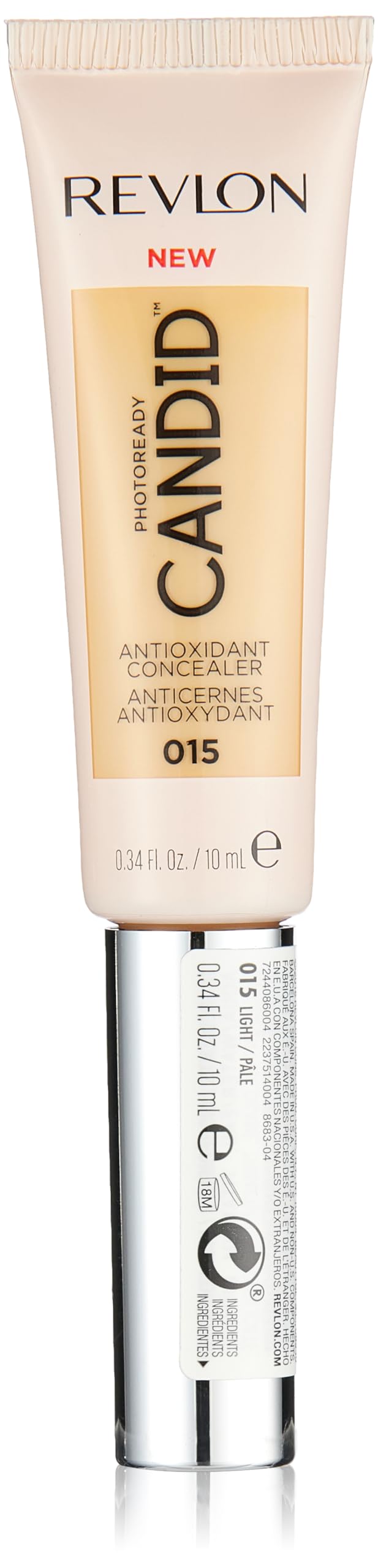 Revlon PhotoReady Candid Concealer, with Anti-Pollution, Antioxidant, Anti-Blue Light Ingredients, without Parabens, Pthalates and Fragrances; Light.34 Fluid Oz