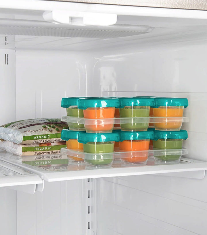Tot Baby Blocks Freezer Storage Containers 2 Oz - Teal