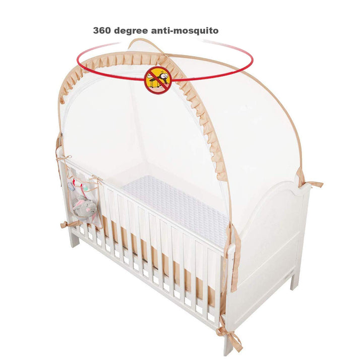 Baby Crib Pop up Tent Infant Safety Mesh Cover Net - Canopy Cover to Keep Baby from Climbing Out