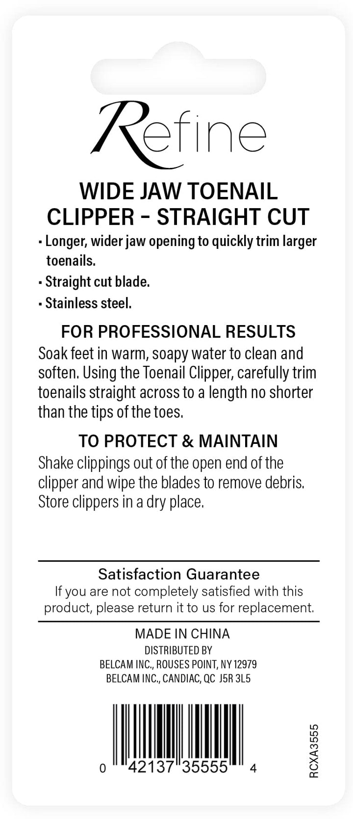 Wide Jaw Straight Cut Toenail Clipper, 2 Count