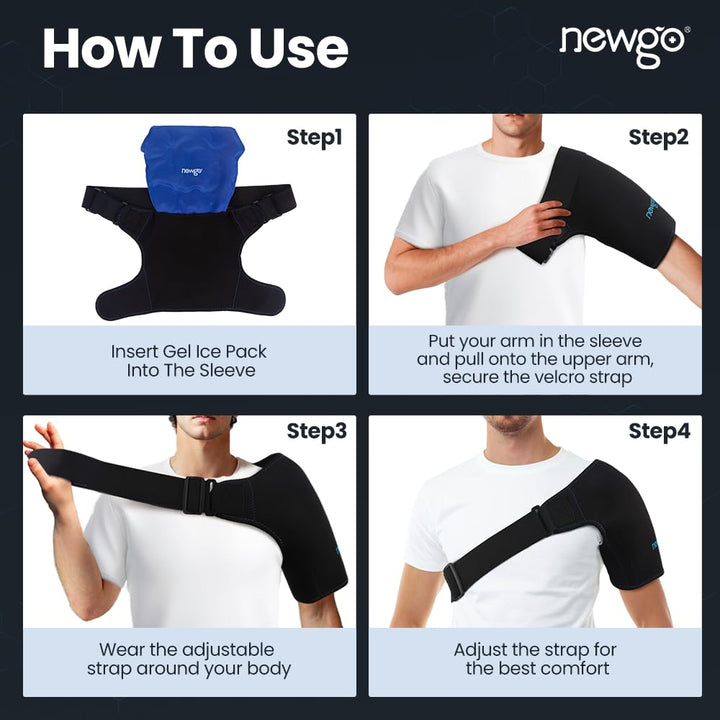 Shoulder Ice Pack Rotator Cuff Cold Therap, FSA HSA Eligible, Shoulder Ice Pack Wrap Cold Pack for Shoulder Pain Relief, Recovery After Shoulder Surgery, Sore Muscles, Tendonitis (M)