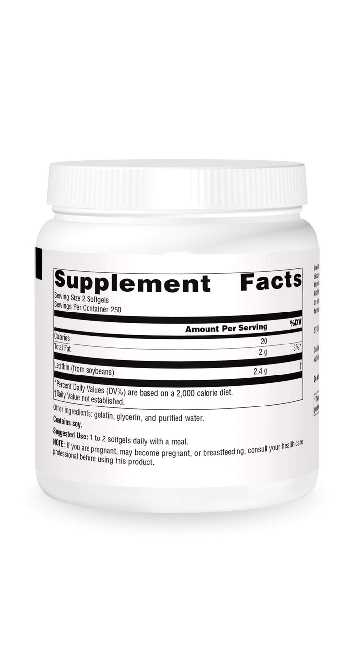 Lecithin 1200 mg, A Natural Emulsifier - 500 Softgels