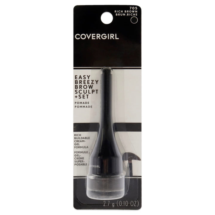 Covergirl Easy Breezy Brow Sculpt + Set Pomade, Rich Brown, 0.05 Pound