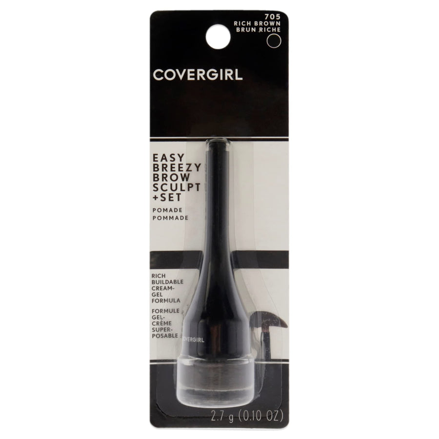 Covergirl Easy Breezy Brow Sculpt + Set Pomade, Rich Brown, 0.05 Pound