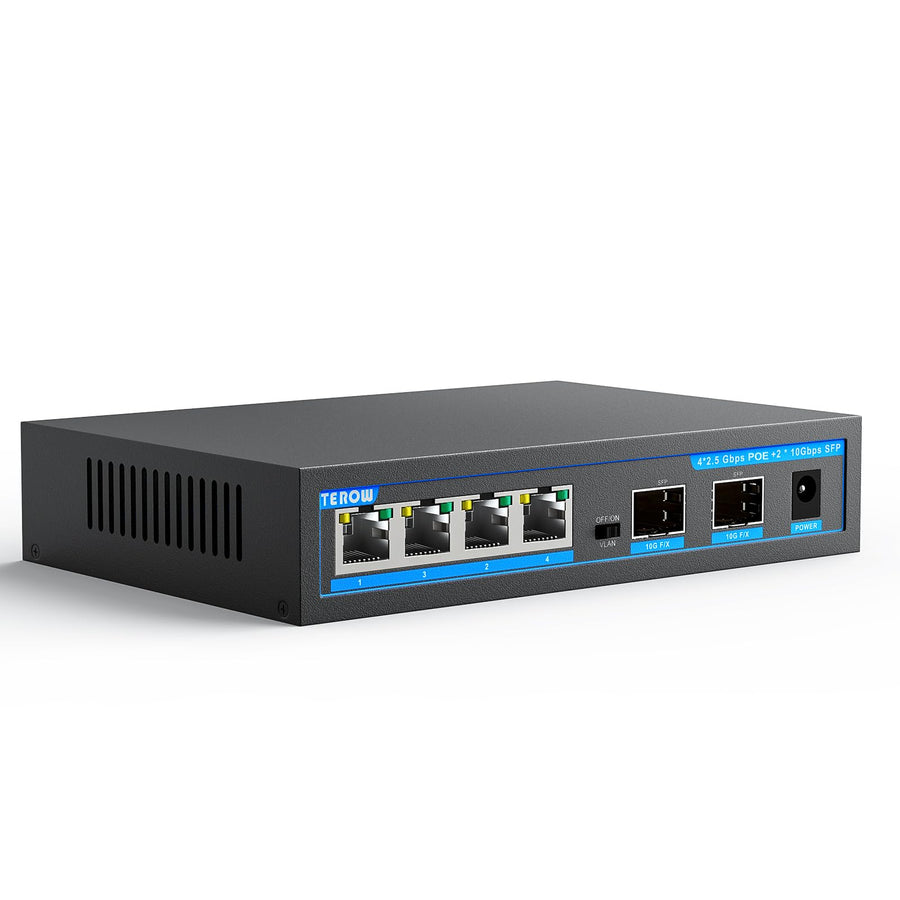 PoE Switch, 10 Port Gigabit Ethernet Network Switch( 8 PoE+ Port with 2 Extra Uplink Port), 802.3af/at Compliant | Plug & Play | Shielded Ports | Traffic Optimization | Fanless Quiet