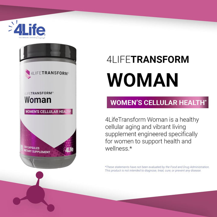 Transform Woman - Women's Supplement with Velvet Bean & Evening Primrose Extracts - Healthy Skin & Well-Being - 120 Vegetable-Derived Capsules
