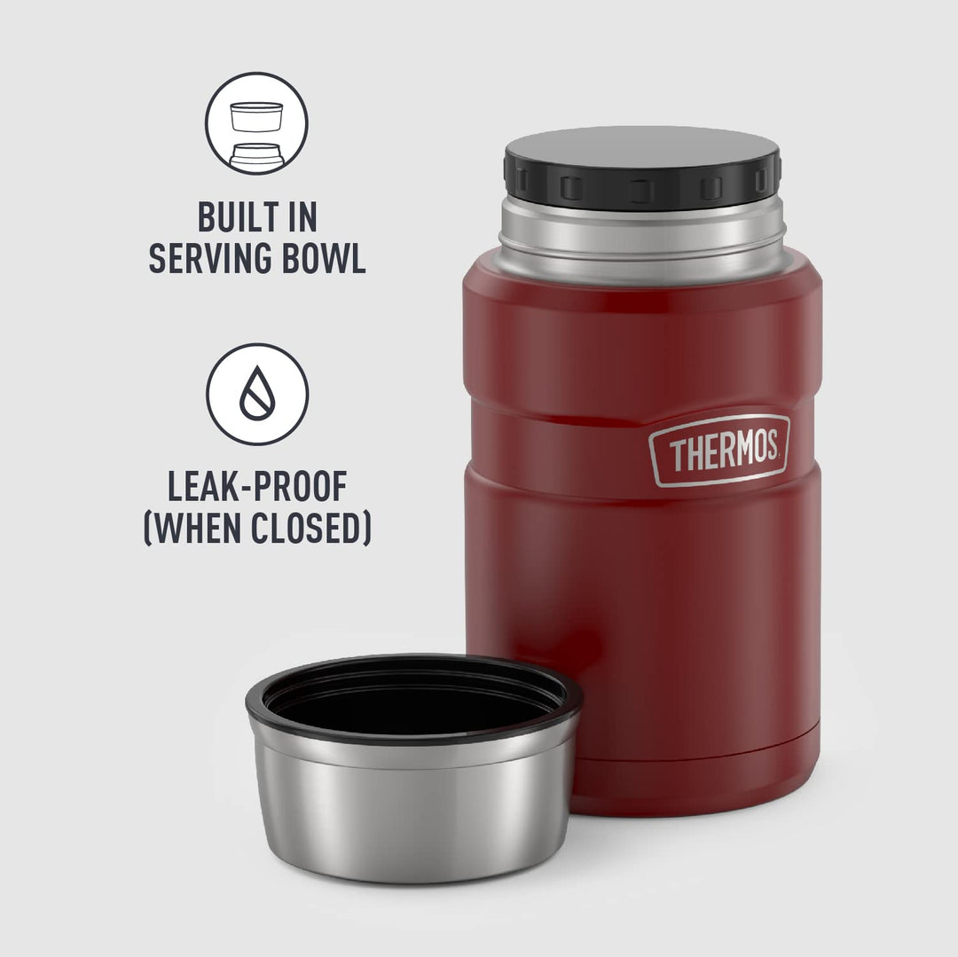 Stainless King Vacuum-Insulated Food Jar, 24 Ounce, Rustic Red