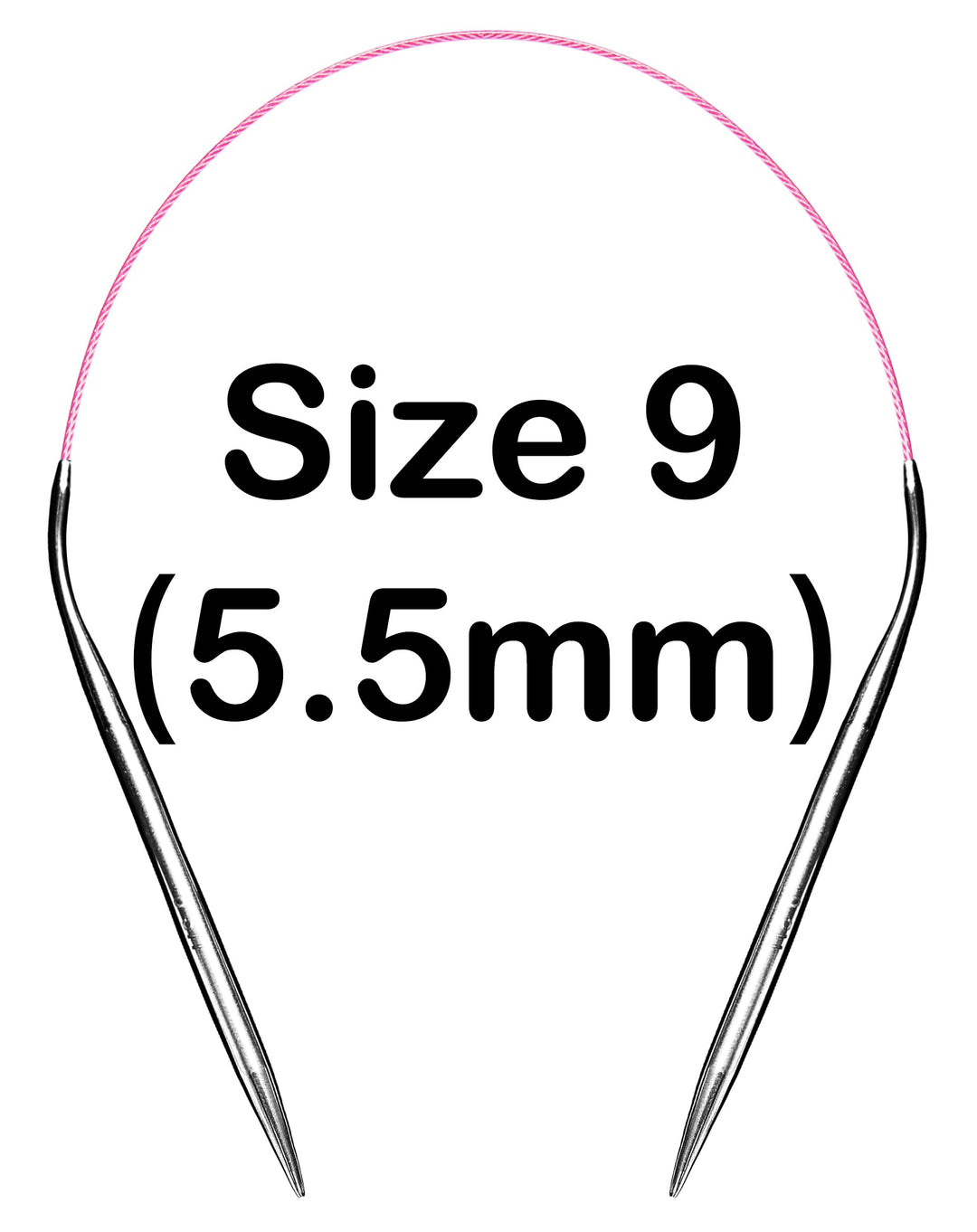 Size 9 Circular Knitting Needles 16 Inch Set Round Metal Kit