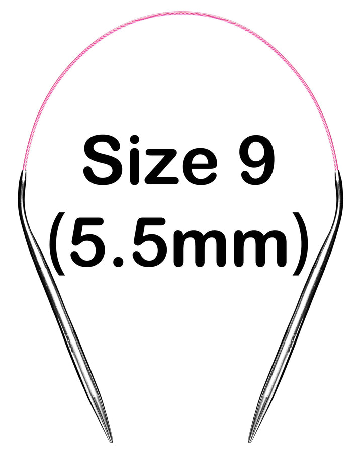 Size 9 Circular Knitting Needles 16 Inch Set Round Metal Kit