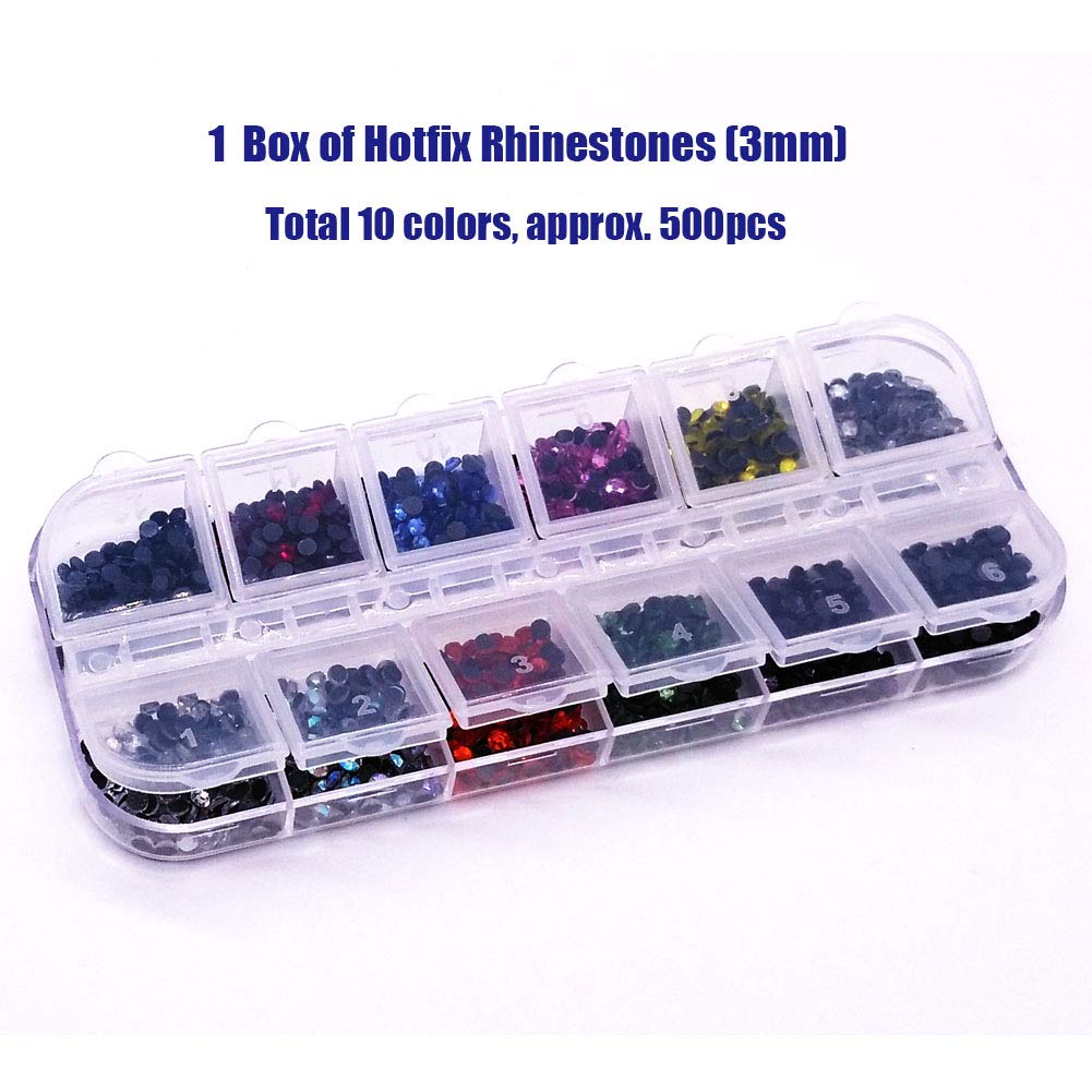 Hotfix Applicator Rhinestone Setter Hot Fix Applicator Wand Tool Power-Operated Rhinestone Placement Machine Bedazzler Kit (Violet)