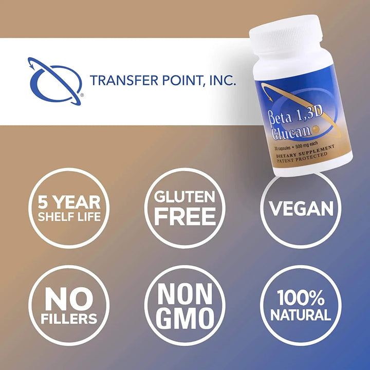 Immune Support Supplement with 500mg of Highly Purified Beta Glucan Per Capsule (Pack of 1)