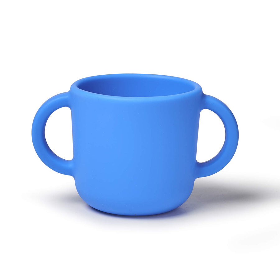 Silicone Training Cup for Infants, Toddler Learning Cup with Two Handles, Baby Open Cup 5oz, 6months+ (green)
