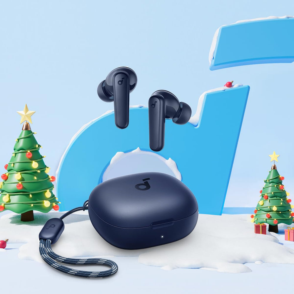 by Anker P20i True Wireless Earbuds, 10mm Drivers with Big Bass, Bluetooth 5.3, 30H Long Playtime, Water-Resistant, 2 Mics for AI Clear Calls, 22 Preset EQs, Customization (Blue)