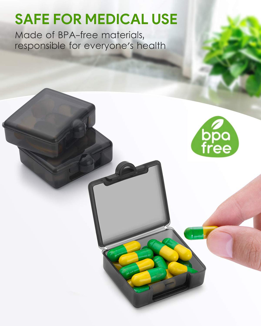 Small Pocket Pill Case(3 Pack), Daily Single Pill Box Organizer Portable for Purse Travel, Mini Pill Container for Pills Vitamin Fish Oil Supplements (White)