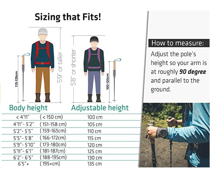Trek-Z Collapsible Hiking & Trekking Poles - Balance Support for Seniors, Women, and Men, 2pc Per Set