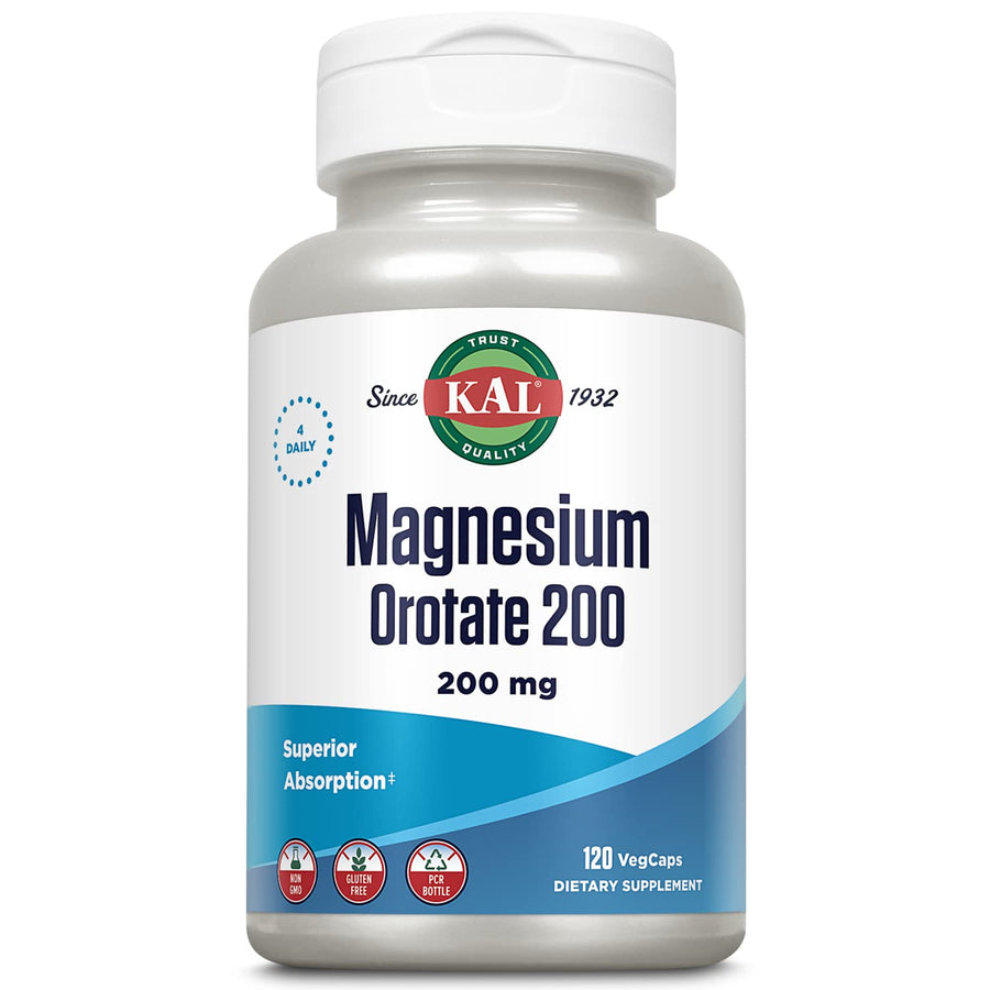 Magnesium Orotate 200 mg, Superior Absorption Formula, Chelated Magnesium for Healthy Bones, Teeth, Nerve and Muscle Function, Vegetarian, Non-GMO, Gluten Free, 30 Servings, 120 VegCaps
