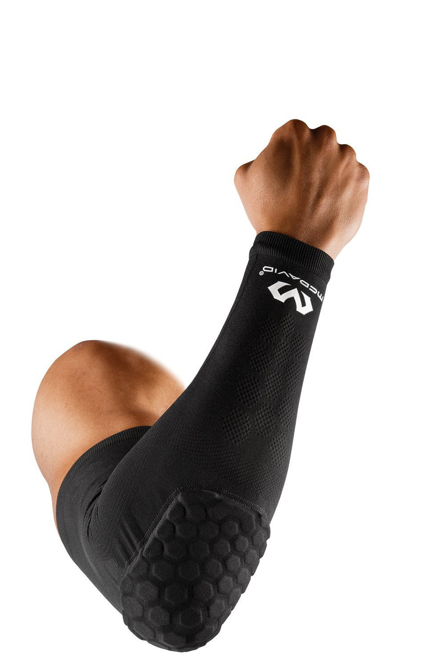Elbow and Arm Compression Sleeve with HEX padding. For Basketball, Football, Baseball and more. Knit Airflow and UV Protection.