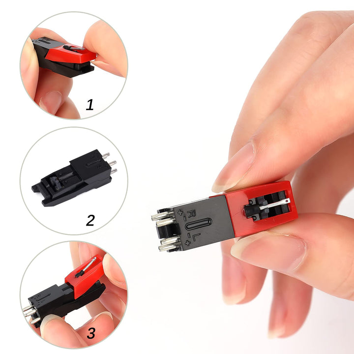1 Piece Turntable Cartridges with 2 Pieces Needle Turntable Needles Stylus for Turntable Turntable Replacement Accessories for Vinyl Turntable