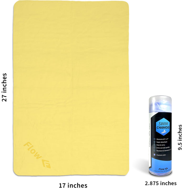 Flow Swim Chamois Towel - 26 x 17 (Yellow)