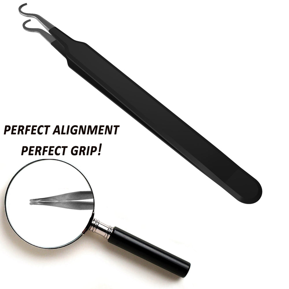 Blackhead Tweezer - Professional Curved Steel Tip Surgical Comedone & Splinter Extractor By . Ideal Blemish & Acne Remover Tool Means Flawless Facial Skin For You Today.