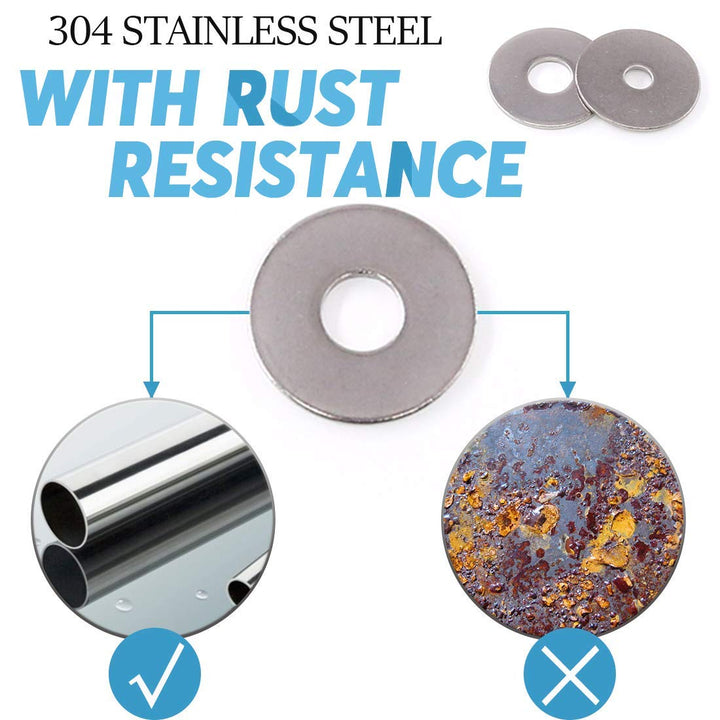M3 Flat Washer, 304 Stainless Steel, 3mm ID, 7mm OD, 0.5mm Thickness, Plain Finish, for Bolt and Screw (Pack of 500)