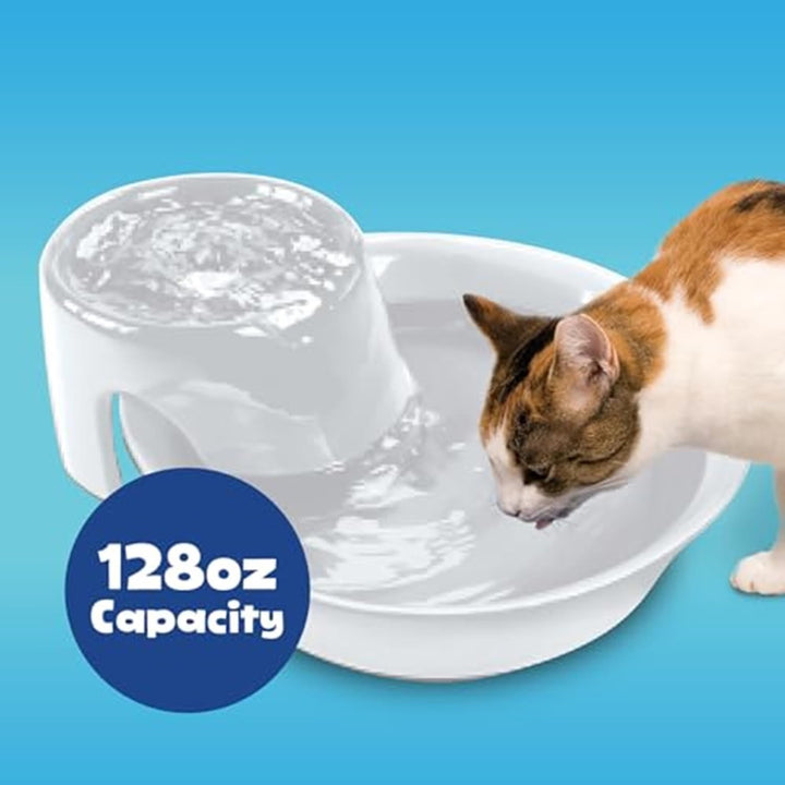 Big Max Ceramic Drinking Fountain for Pets, White, 8 lb