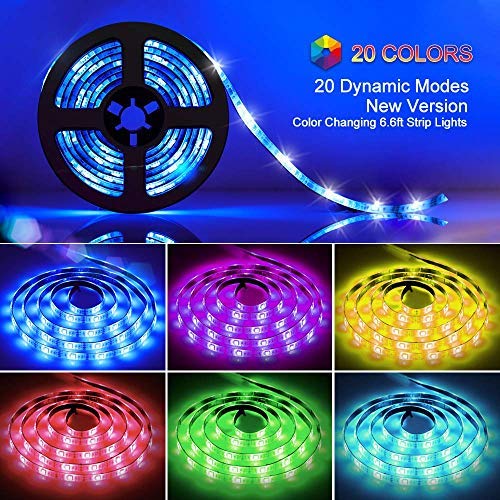 Battery Powered Led Strip Lights, Flexible Color Changing RGB LED Light Strip,5050 3M/9.8FT 90 LEDs 5V Battery-Powered with Controller