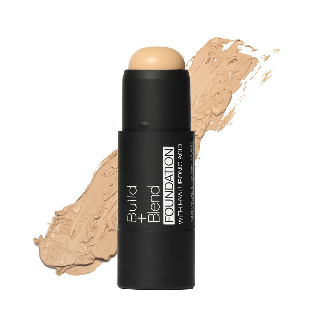 BUILD + BLEND Foundation Stick, Contour Stick for Face, Professional Makeup for Perfect Look, 0.25 Ounce (Natural Beige)