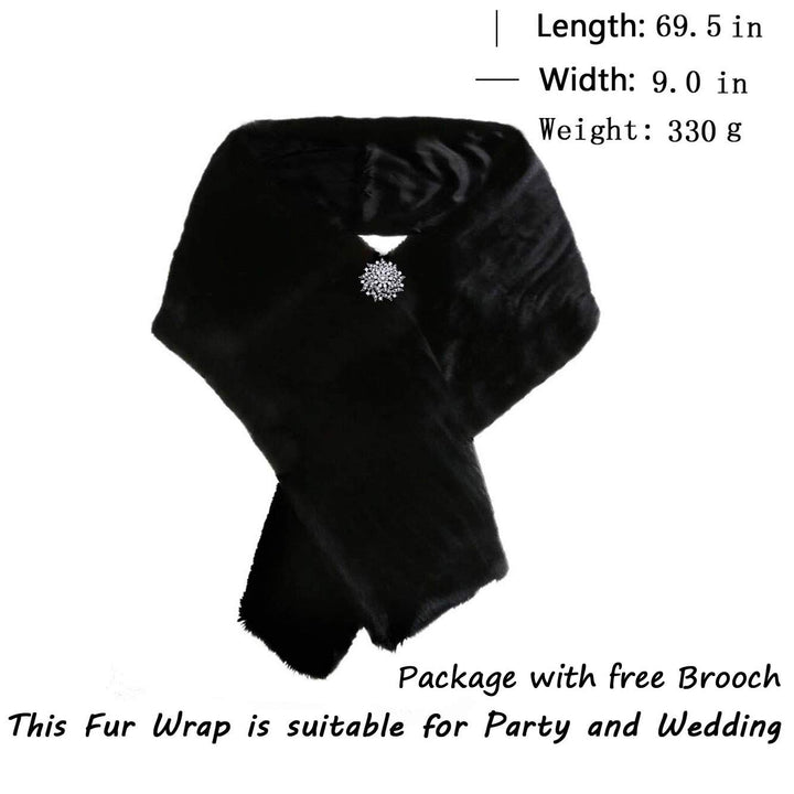 Long Wedding Faux Fur Wraps and Shawls Wedding Bridal Stole for Brides and Bridesmaids