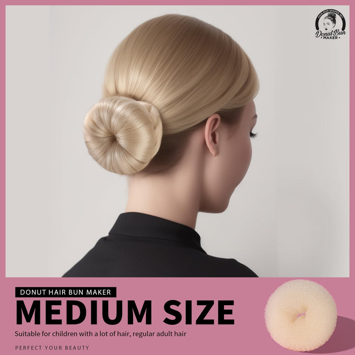 Hair Bun Shaper SetÅ’ 4 Hair Pcs Donut Bun Maker(Extra-large, Large, Medium, Small) with Large Bobby Pins Blonde 20pcs, Doughnuts Ring Styler Maker