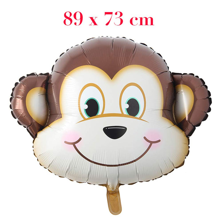 Huge Animal Head Safari Foil Balloon Inflatable Air Ballon Happy Birthday Christmas Party Decorations Kids Baby Shower Party Supplies (Huge Monkey Head)