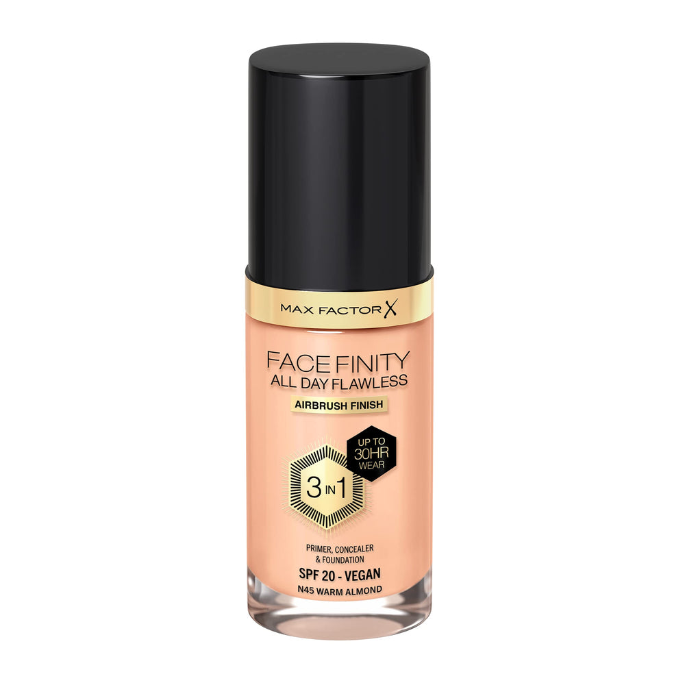 Facefinity All Day Flawless 3 In 1 Foundation SPF 20, No. 45 Warm Almond