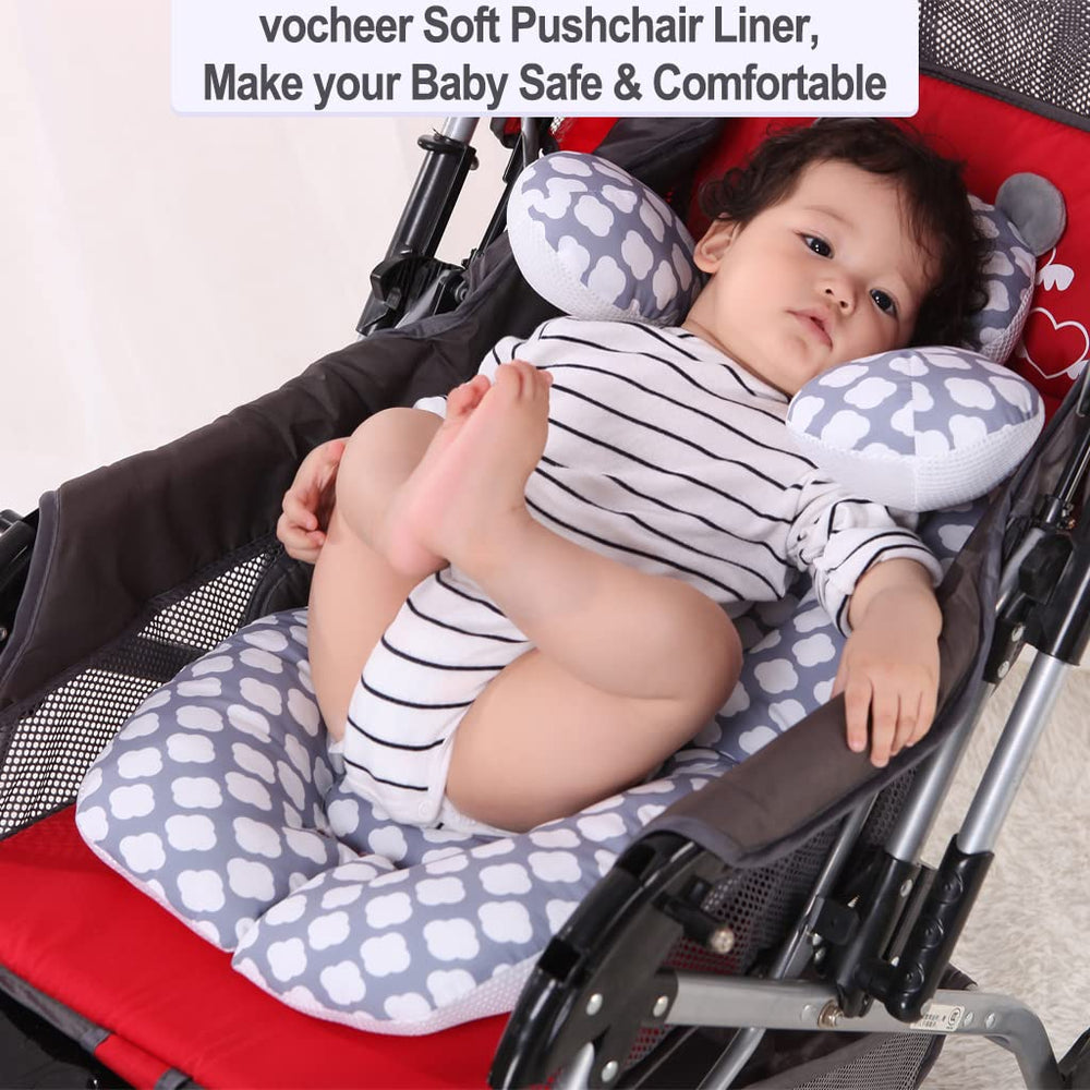 Head and Body Support Pillow with Neck Support for Baby Car Seat and Strollers, Cloud