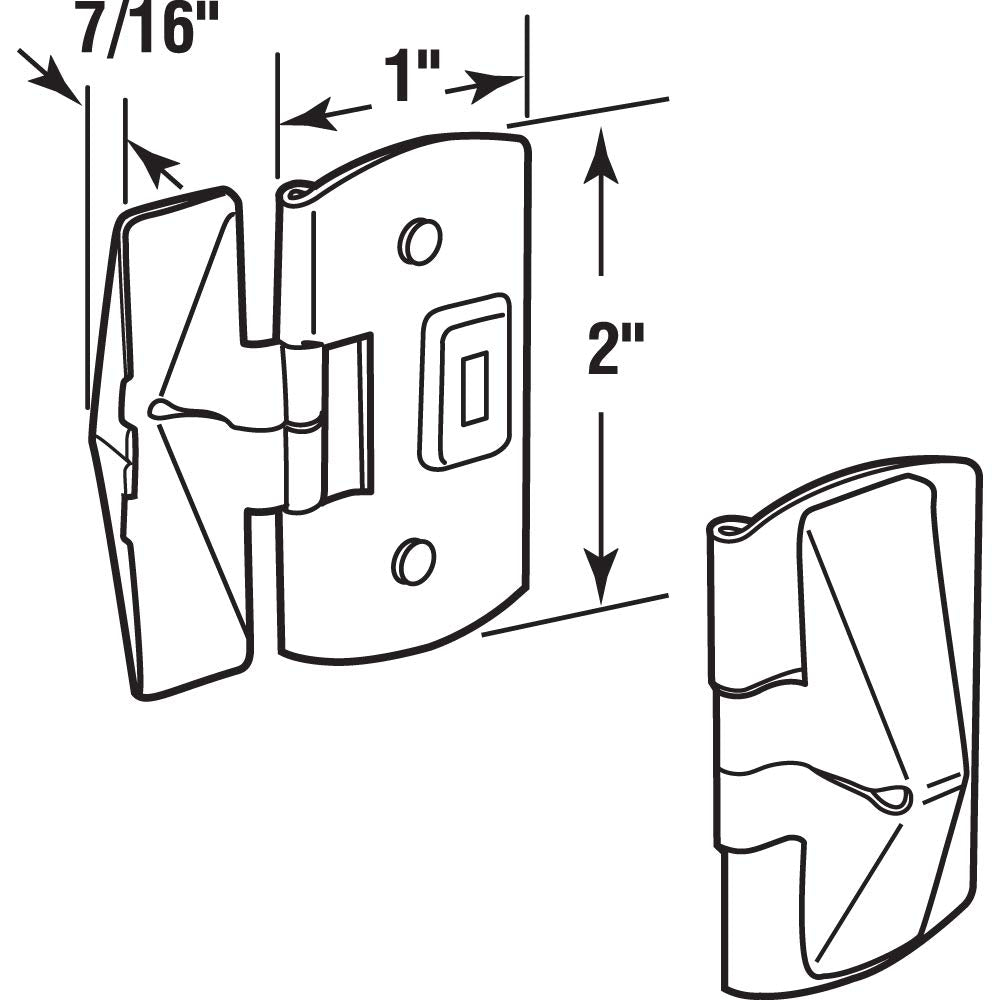 Products U 9929 Double Hung Wood Window Flip Lock, 1 in. x 2 in. x 7/16 in, Steel, Antique Brass, 2-Pack