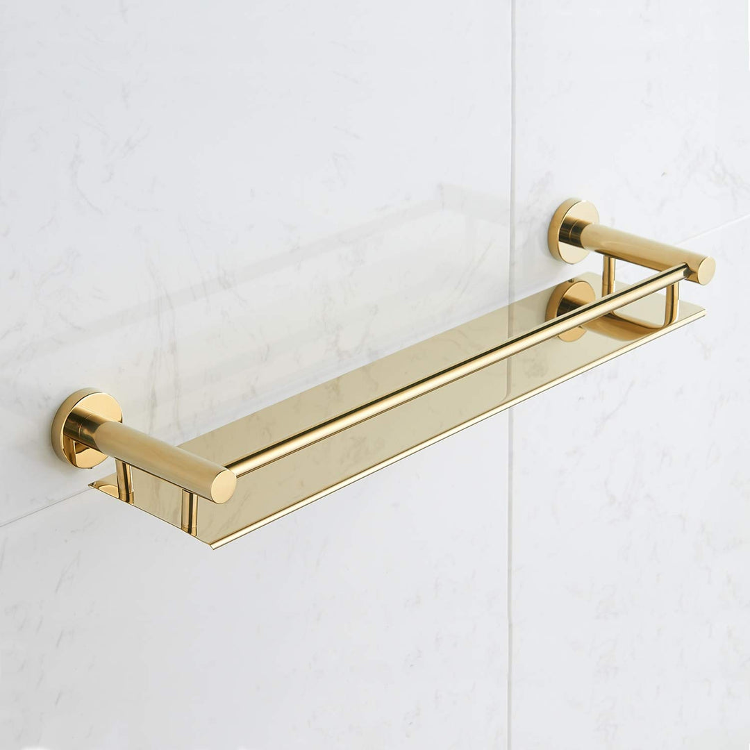 Stainless Steel 304 Shelf Bathroom Shelf 19.6 Inch Wall Mount (Gold)
