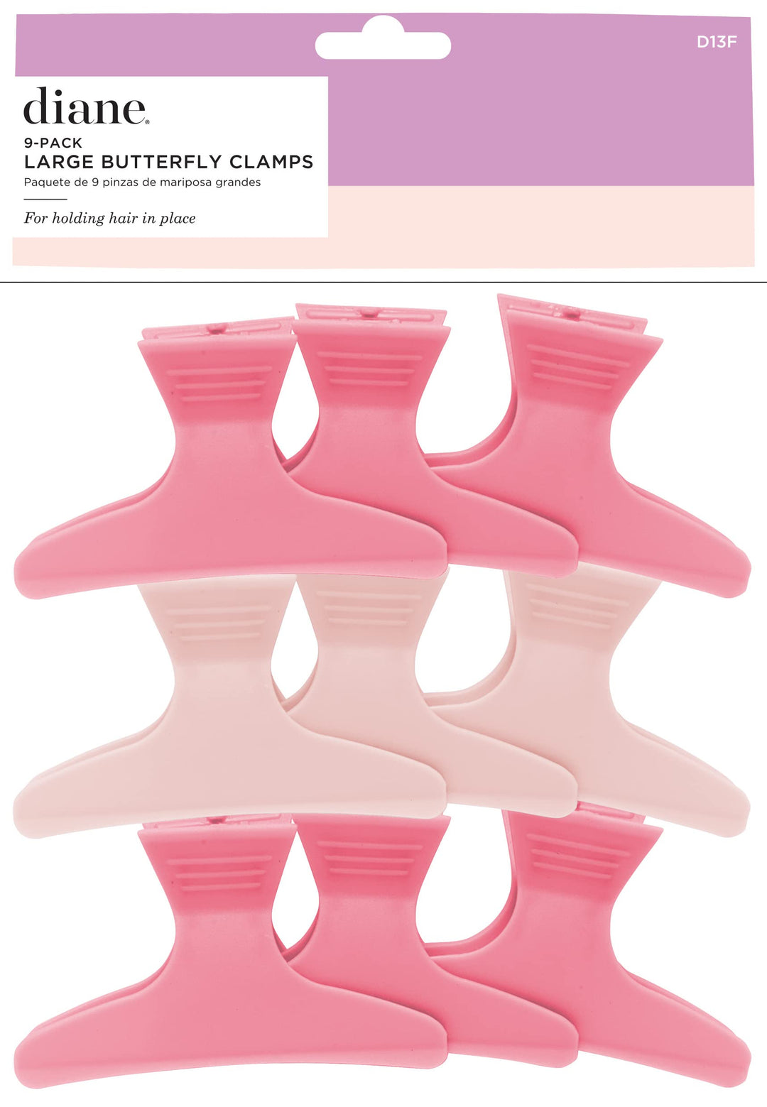 Large Frosty Butterfly Clips, 9/bag,Assorted