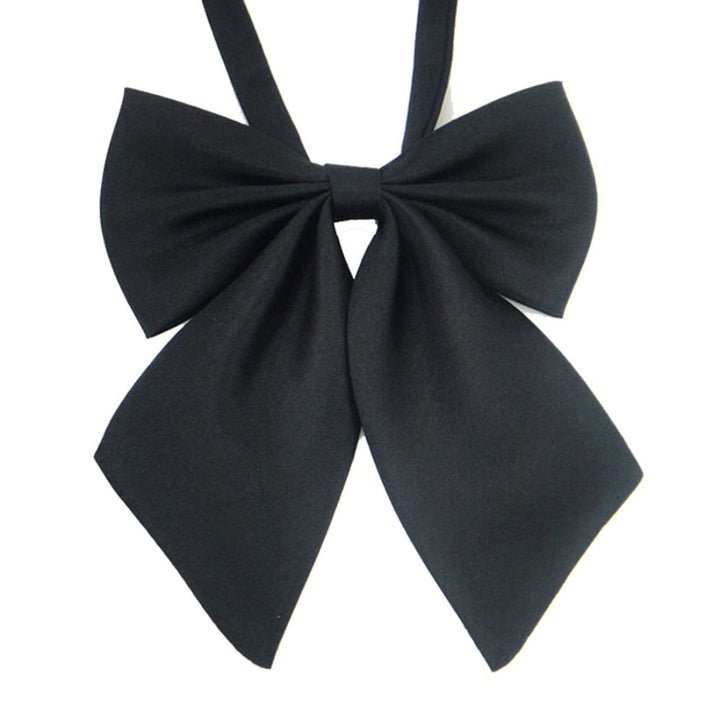 Adjustable Pre-tied Bow Tie Solid Color Bowties for Women ties,Black