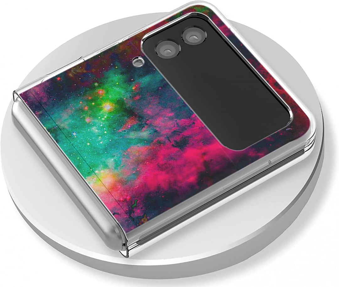 Case for Galaxy Z Flip 3 5G, Colorful Universe Sky Anti-Scratch Solid Hard case Protective Shookproof Phone Cover for Samsung Galaxy Z Flip 3 5G