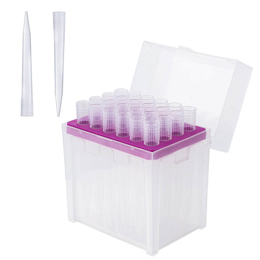 5ml Pipette Tips - Universal 5000ul Sterile Pipette Tips Racked RNase/DNase Free & Pyrogen Safe, Autoclavable, 1 Rack 24 Tips