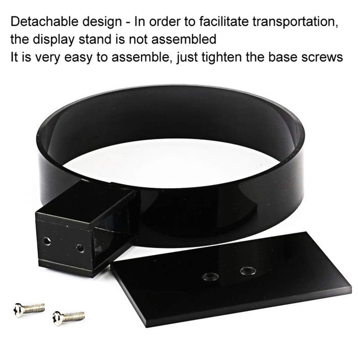 2 Pieces Acrylic Headband Display Stand Single Headband Holder Hairband Display Stand Hair Hoop Holder Acrylic Headband Organizer, Black