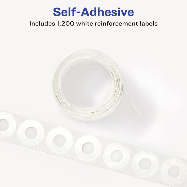 Avery Self-Adhesive Hole Reinforcement Stickers, 1/4 Diameter Hole Punch Reinforcement Labels, White, Non-Printable, 200 Labels Total (5729)